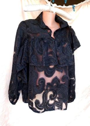 Шикарна блуза органза вінтаж2 фото