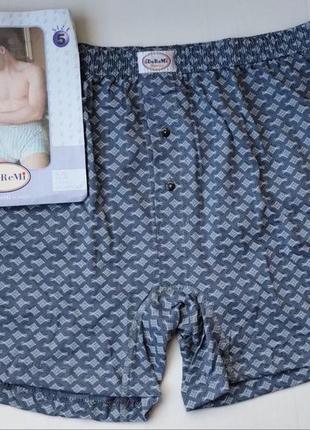Трусы мужские семейные шорты doremi хлопок турция серый темный ромбы ленты 5 2xl 521 фото