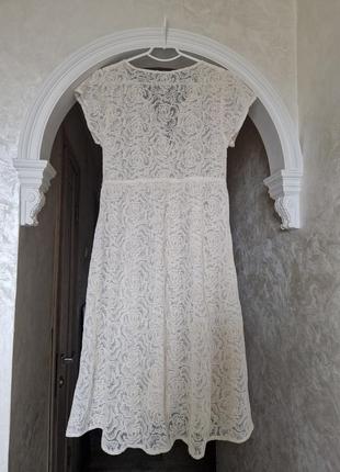 Мереживна гіпюрова сукня в айворі кольорі4 фото