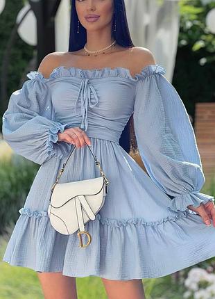 Платье "алсу" талия на резинке, по спинке также резиночка, грудь на кулисе - затягивается завязками,5 фото