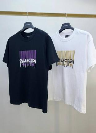 Футболка в стилі balenciaga чорна біла котон