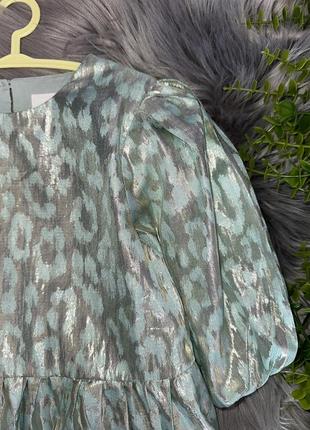 Стильна ошатна блузка з обмеженими рукавами леопардовий принт для дівчинки 7р next5 фото