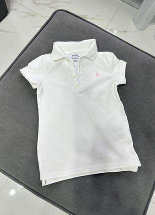 Polo ralph lauren біла футболка на 5-6-7 років