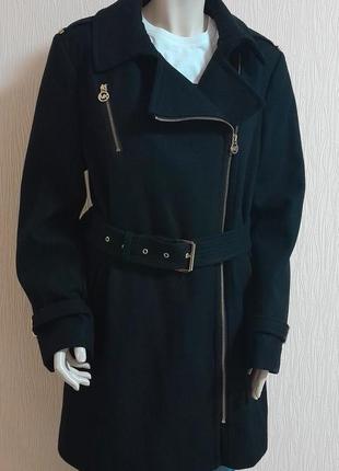 Шикарное шерстяное пальто чёрного цвета michael kors, 💯 оригинал, молниеносная отправка2 фото