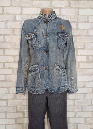Фирменная polo jeans джинсовая куртка/жакет/пиджак в стиле варенка, размер м-л