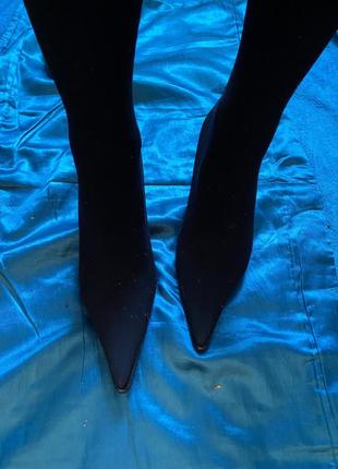 Эксклюзивные высокие черные сапоги чулки2 фото