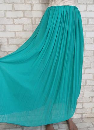 Новая симпатичная юбка в пол/длинная юбка плиссе в цвете бирюза, размер с-м5 фото
