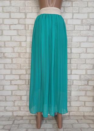 Новая симпатичная юбка в пол/длинная юбка плиссе в цвете бирюза, размер с-м2 фото