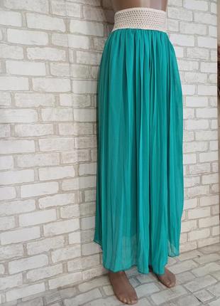 Новая симпатичная юбка в пол/длинная юбка плиссе в цвете бирюза, размер с-м3 фото