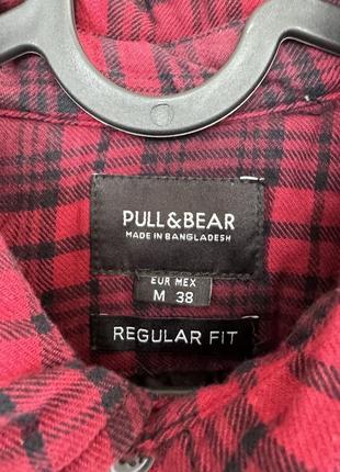 Чоловіча картата куртка утеплена сорочка pull & bear6 фото