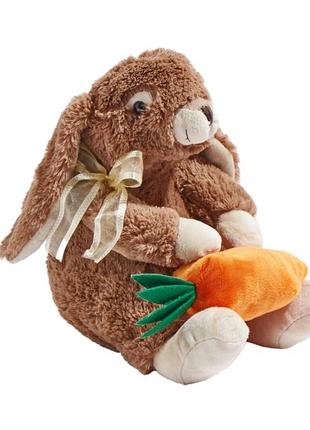 М'яка іграшка пасхальний зайчик, кроленя з морквиною 25 см