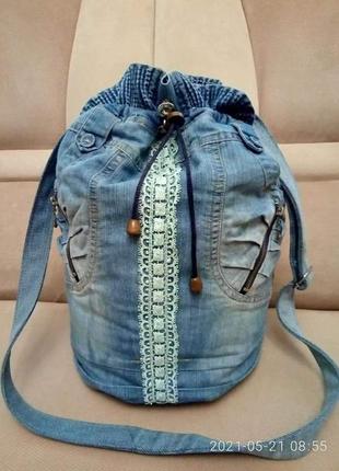 Джинсовая сумка торба