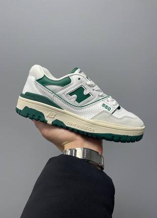 Нью беленс кросівки шкіряні new balance 550 'white green'