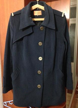 Giorgio шерстяное короткое пальто синие1 фото