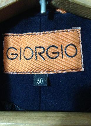 Giorgio шерстяное короткое пальто синие4 фото