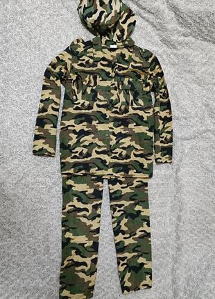 Карнавальный костюм военный пиксель камуфляж 11-12 лет