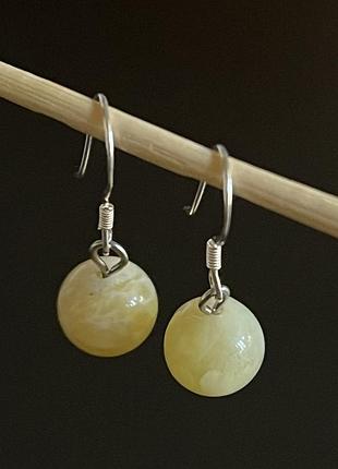 Срібні сережки, опал