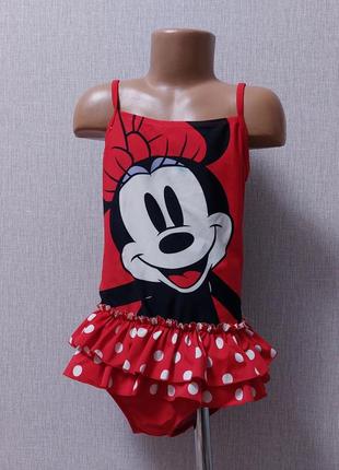 Красный сдельный купальник disney minnie mouse. размер 146-152, на 11-12 лет.1 фото