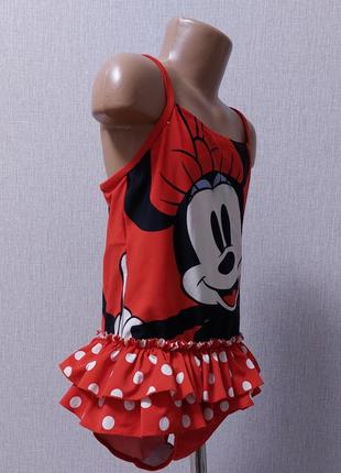 Красный сдельный купальник disney minnie mouse. размер 146-152, на 11-12 лет.2 фото