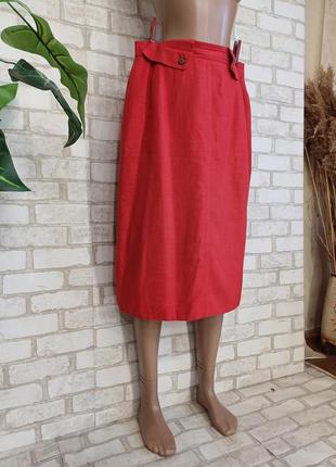 Новая юбка миди карандаш на 85%вискоза и 15% лен в сочном красном цвете, размер 2-3хл3 фото
