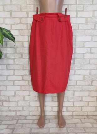 Новая юбка миди карандаш на 85%вискоза и 15% лен в сочном красном цвете, размер 2-3хл