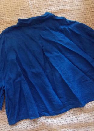 Лляна яскрава синя вкорочена кроп блуза піджак оверсайз h&m8 фото