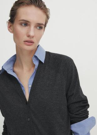 Кардиган massimo dutti оригінал накидка блуза кофта блузка светр свитер джемпер  лонгслів вовняний4 фото