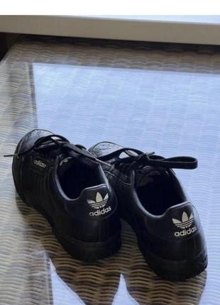Кожаные кроссовки adidas оригинал черные8 фото