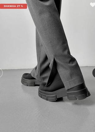 Темно-сірі штани з розрізами leman, s3 фото