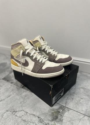 Кросівки air jordan 1 mid se craft brown оригінал dm9652-102