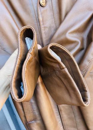 Кожаный плащ azzaro, френч, длинная куртка, кожаное пальто, шкіряний плащ.