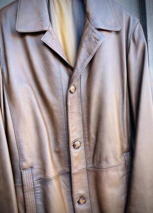 Кожаный плащ azzaro, френч, длинная куртка, кожаное пальто, шкіряний плащ.4 фото
