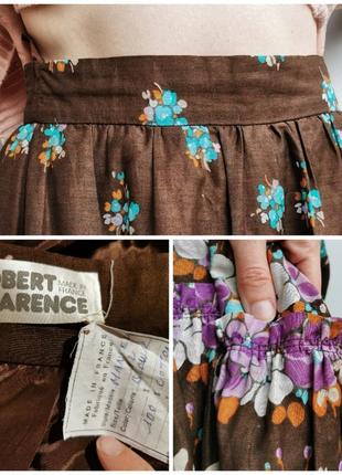 Винтажная юбка robert clarence коттон хлопок макси длинная в принт цветы с рюшами бохо этно8 фото