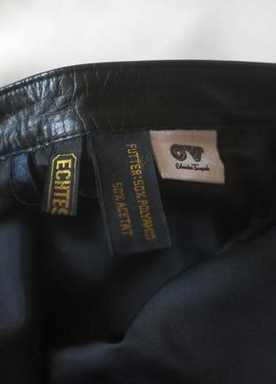 Черная натуральная кожаная винтажная юбка женская миди charles voegele, размер l, xl5 фото