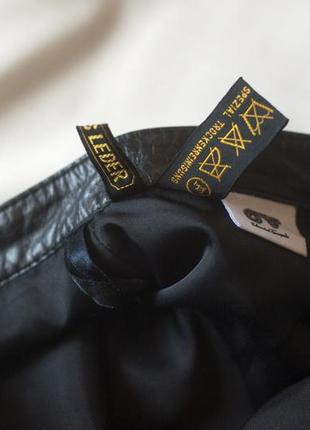Черная натуральная кожаная винтажная юбка женская миди charles voegele, размер l, xl6 фото