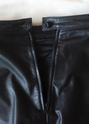 Черная натуральная кожаная винтажная юбка женская миди charles voegele, размер l, xl4 фото