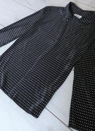 Ніжна чорна блуза сорочка врубчик в горошок2 фото