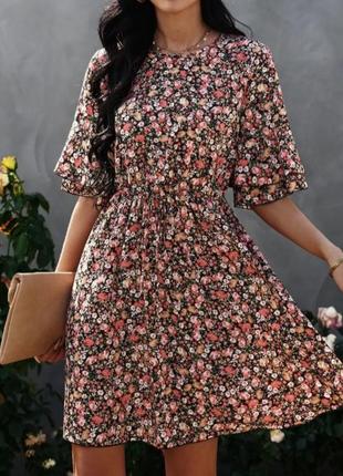 Изысканное вискозное платье в цветочный принт new look s-m 44-46