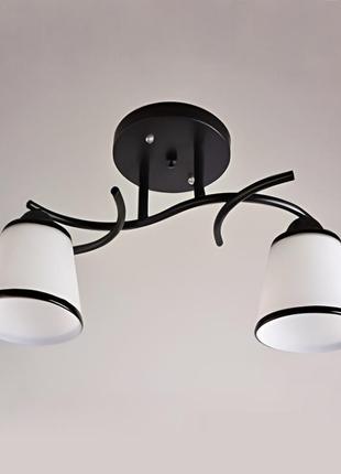 Люстра потолочная на 2 плафона, чёрная