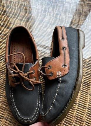 Marks &amp; spencer кожаные туфли лоферы оригинальные синие2 фото