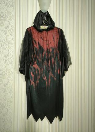 Карнавальний костюм вогняний демон привид смерть хелловін хеллоуїн1 фото