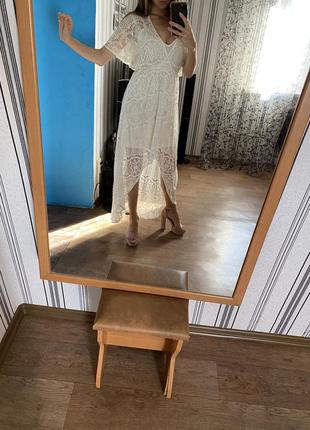 Гипюровое платье. накидка. платье. белое платье h&m2 фото