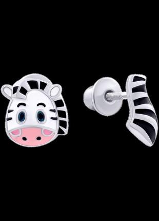 Umaumi серьги зебрятко с флажком