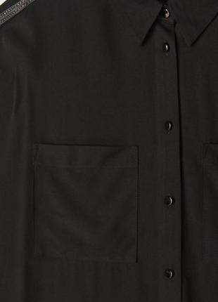 Віскозна сорочка чорного кольору у стилі кімоно2 фото