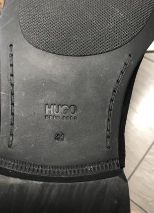 Hugo boss оригінал! темно-сині замшеві черевики челсі з шкіряною обробкою р.418 фото