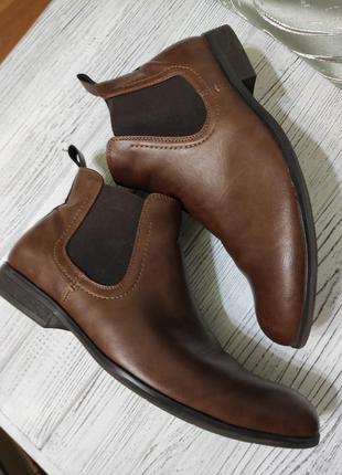 Чоловічі демісезонні ботинки черевики челсі екошкіра р.44-45/30,5см1 фото