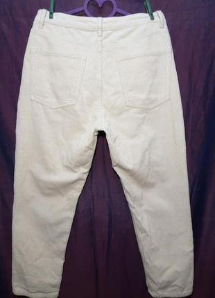 98% коттон женские натуральные вельветовые штаны молочного цвета, брюки topshop w32l30  вельвет2 фото