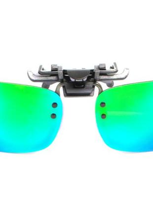 Полярізаційна накладка на окуляри (marine green mirror), дзеркальна синьо-зелена