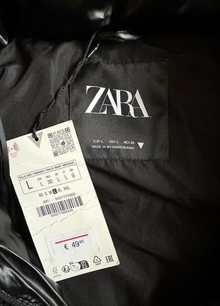 Объемный пуфер zara объемная куртка zara женская стеганая куртка zara водоотталкивающая куртка zara.10 фото