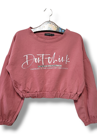 Укорочений світшот з написом коротка кофта топ